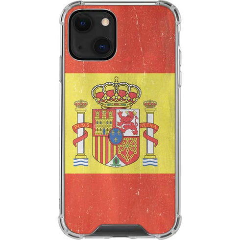 Spain Flag Distressed iPhone 13 Mini Clear Case
